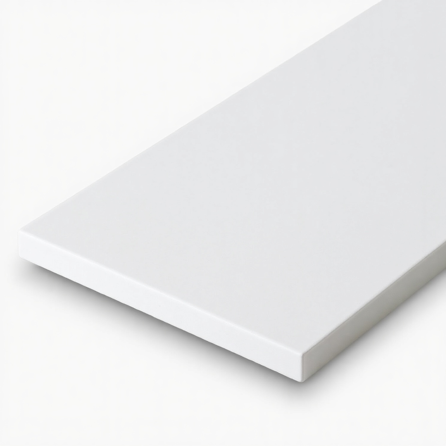 Vensterbank Composiet Silk White (wit, gepolijst)